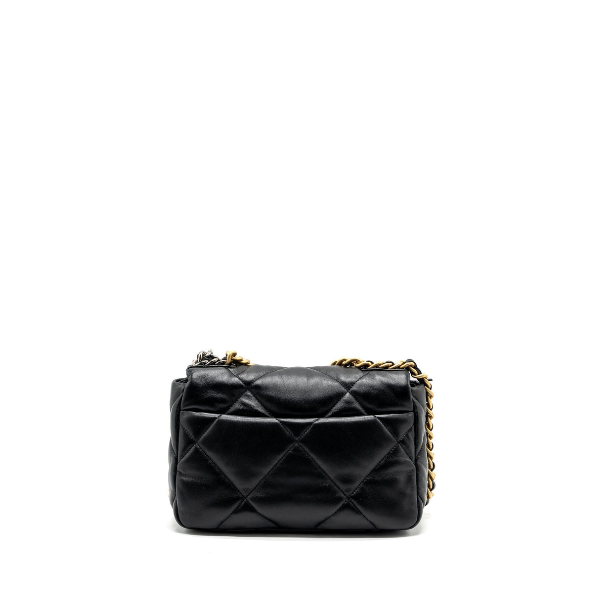 CHANEL SMALL 19 BAG LAMBSKIN BLACK MULTICOLOUR HARDWARE (MICROCHIP)