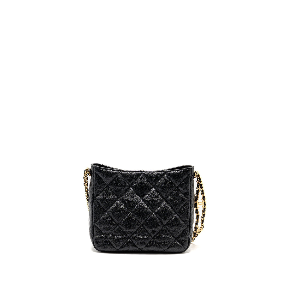 CHANEL QUILTED HOBO CAVIAR BLACK GHW (MICROCHIP)