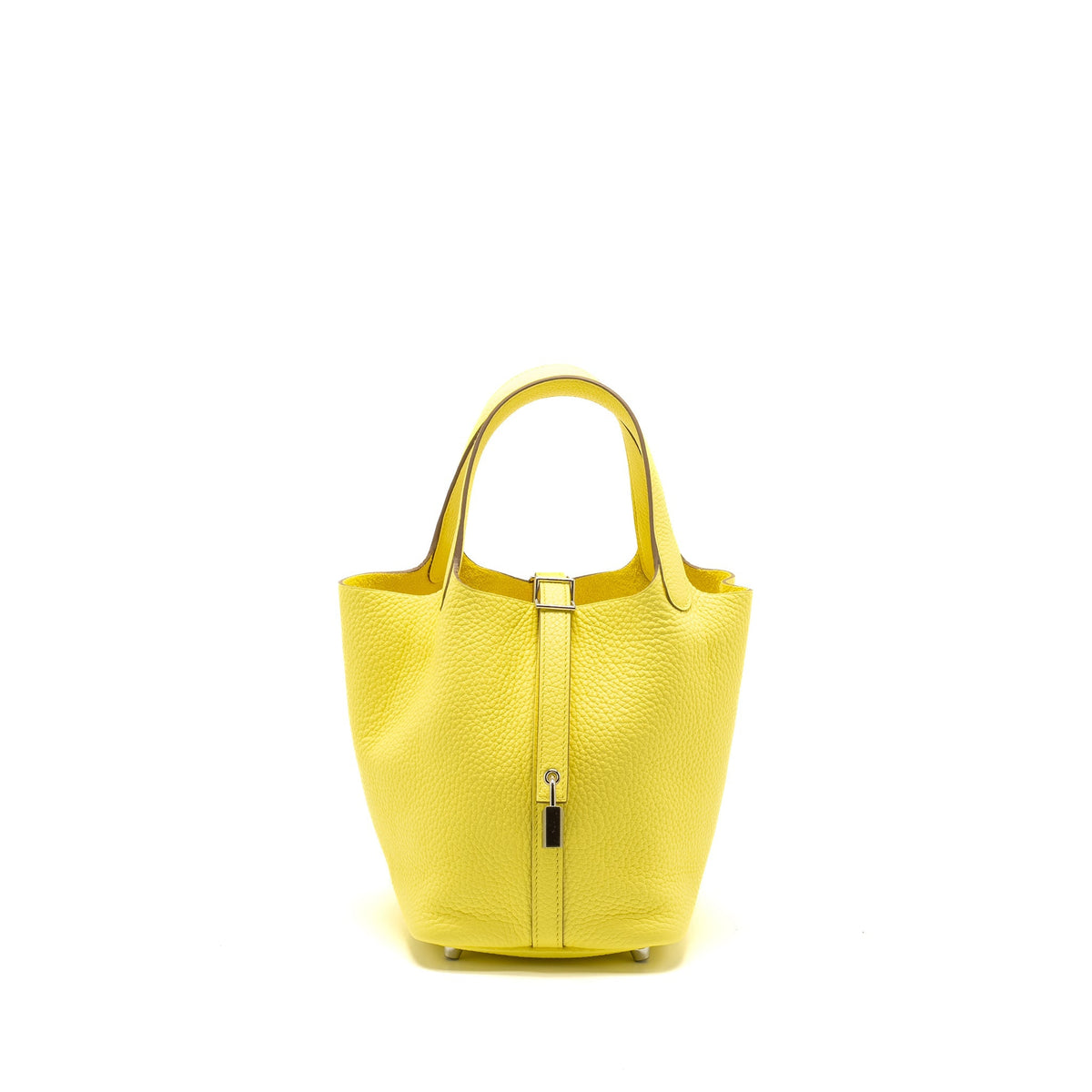 Hermes Picotin 18 Lock Bag Clemence Limoncello SHW
