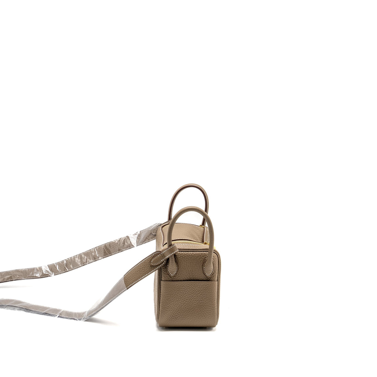 Hermes Mini Lindy Clemence Etoupe GHW
