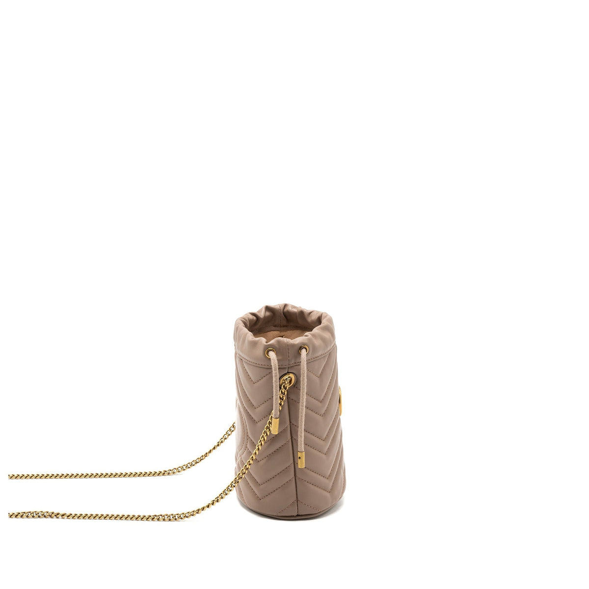 GUCCI GG MARMONT MINI BUCKET BAG BEIGE GHW