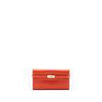Hermes Kelly Long Wallet Grain Sanguine GHW