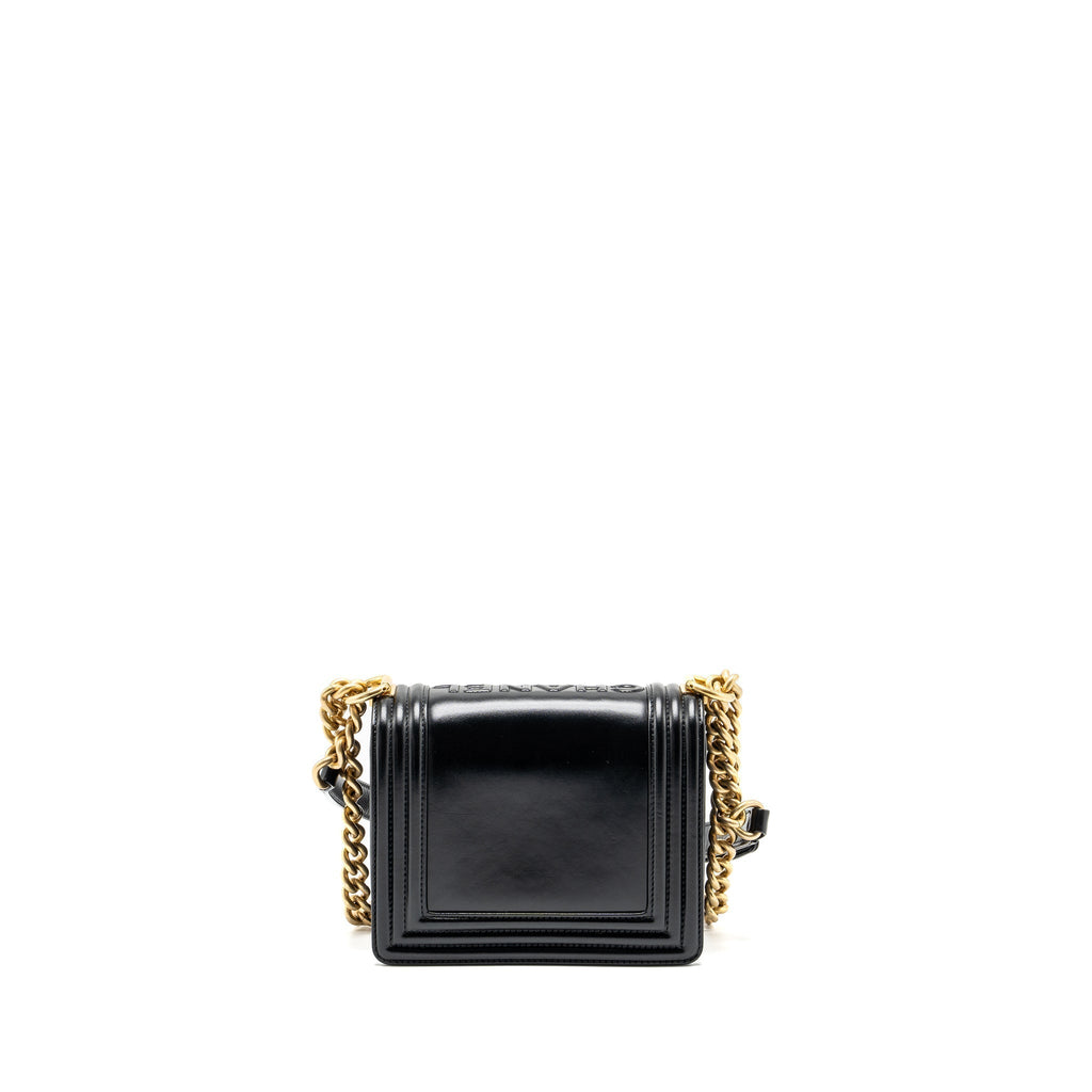 CHANEL MINI SQUARE BOY BAG LIMITED EDITION CALFSKIN BLACK GHW (MICROCHIP)