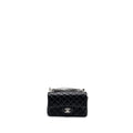 CHANEL MINI RECTANGULAR FLAP BAG LAMBSKIN BLACK SHW (MICROCHIP)