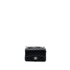 CHANEL MINI RECTANGULAR FLAP BAG LAMBSKIN BLACK SHW (MICROCHIP)