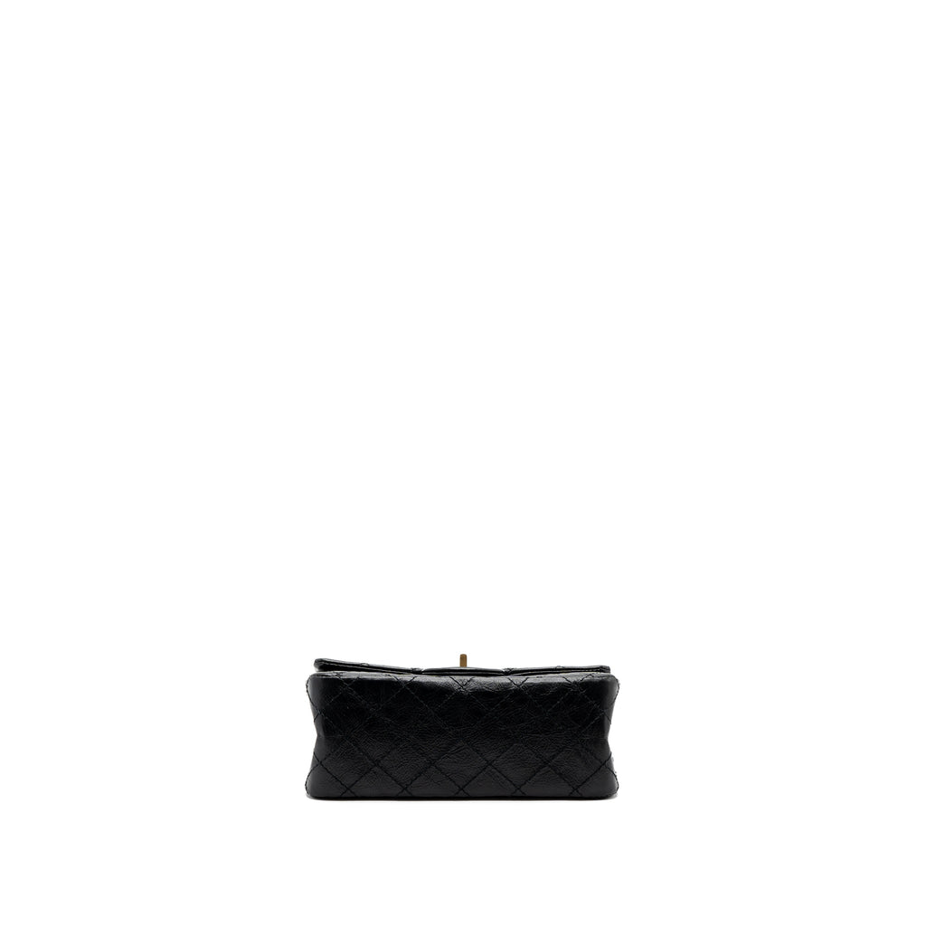CHANEL MINI 2.55 REISSUE FLAP BAG AGED CALFSKIN BLACK GHW