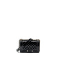 CHANEL SMALL BOY BAG PATENT BLACK MULTICOLOUR HARDWARE