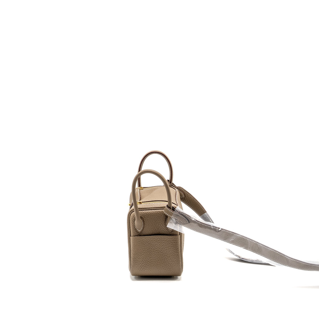 Hermes Mini Lindy Clemence Etoupe GHW