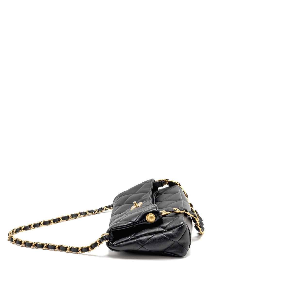 CHANEL LARGE HOBO BAG LAMBSKIN BLACK GHW (MICROCHIP)