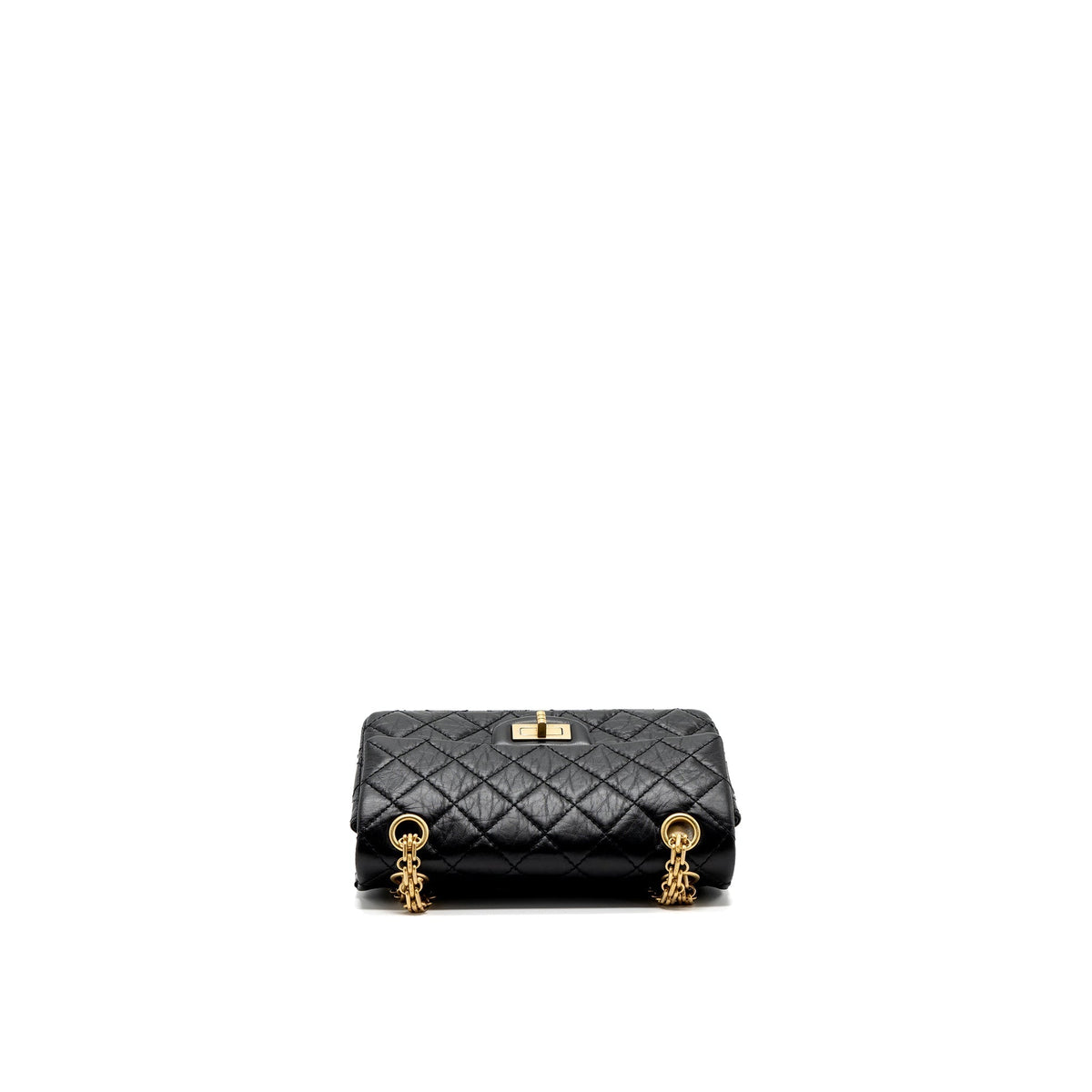 CHANEL MINI 2.55 REISSUE FLAP BAG AGED CALFSKIN BLACK GHW