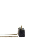 CHANEL TOP HANDLE LONG VANITY LAMBSKIN BLACK GHW (MICROCHIP)
