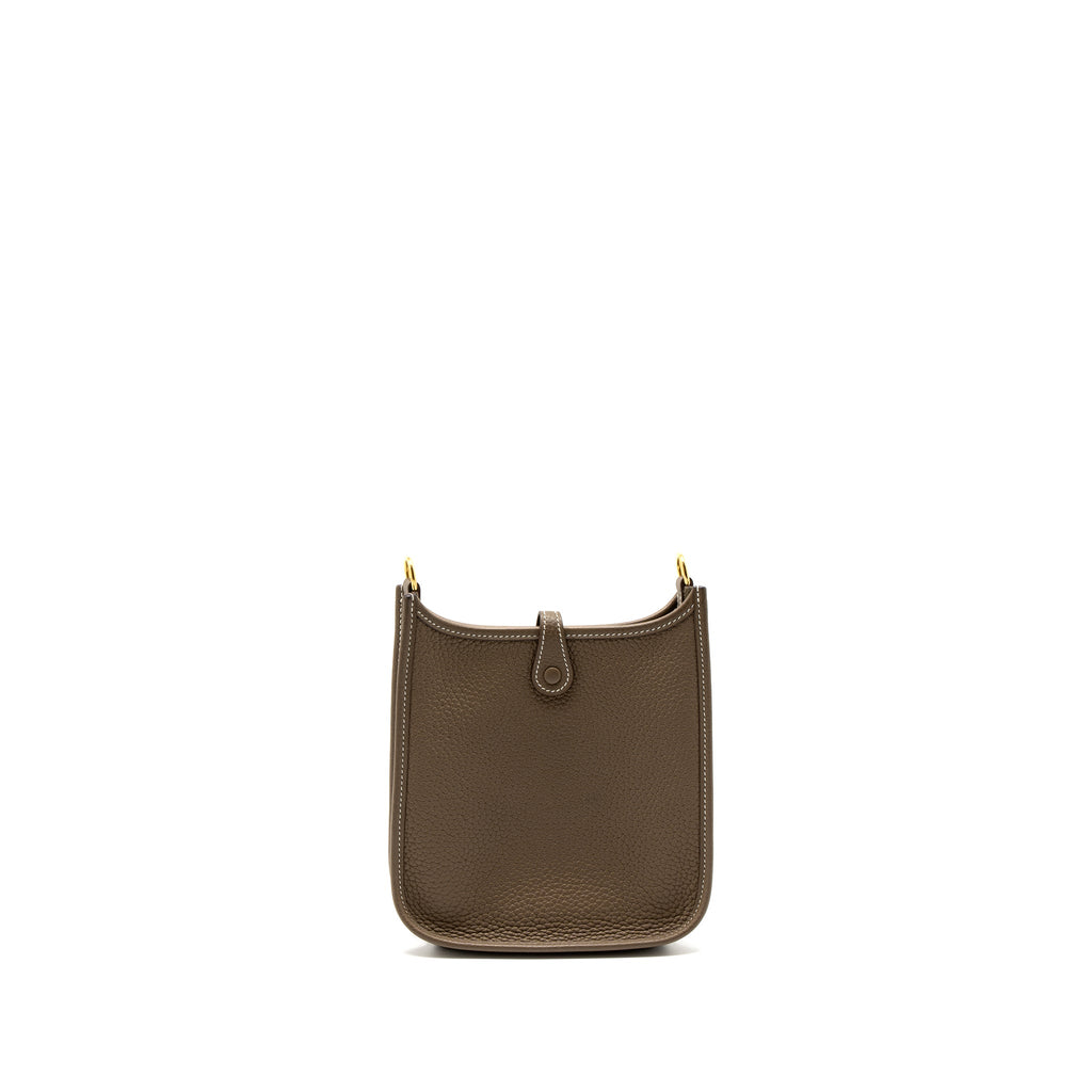 Hermes Mini Evelyne Clemence Etoupe GHW