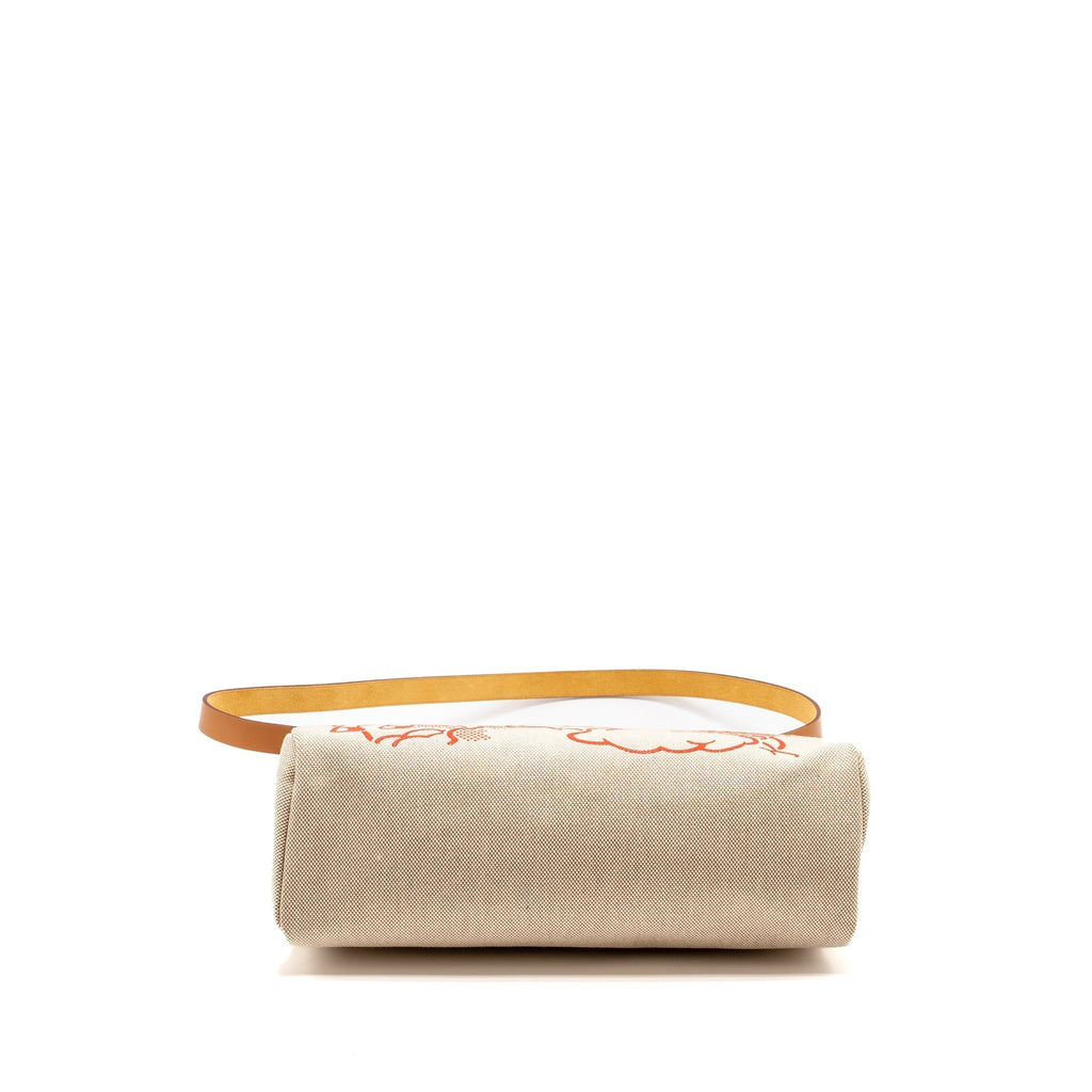 HERMES HERBAG ZIP 31 PEGASE POP CANVAS/HUNTER CAPUCINE/ECRU-BEIGE/NATURE SHW