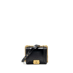 CHANEL MINI SQUARE BOY BAG LIMITED EDITION CALFSKIN BLACK GHW (MICROCHIP)