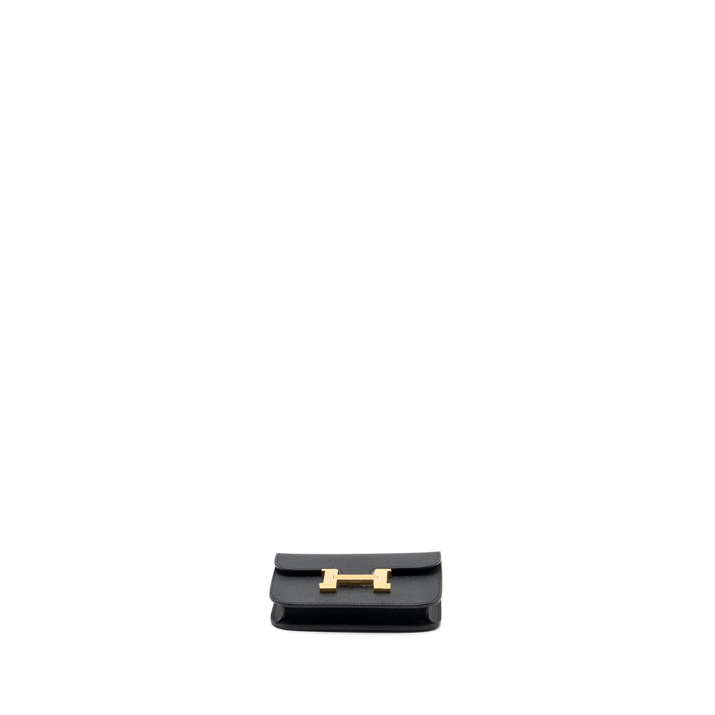 HERMES CONSTANCE SLIM WALLET EPSOM BLACK GHW