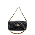 CHANEL LARGE HOBO BAG LAMBSKIN BLACK GHW (MICROCHIP)