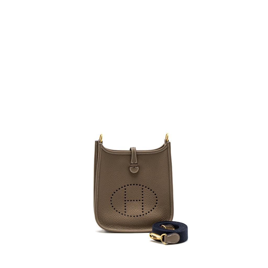 Hermes Mini Evelyne Clemence Etoupe GHW