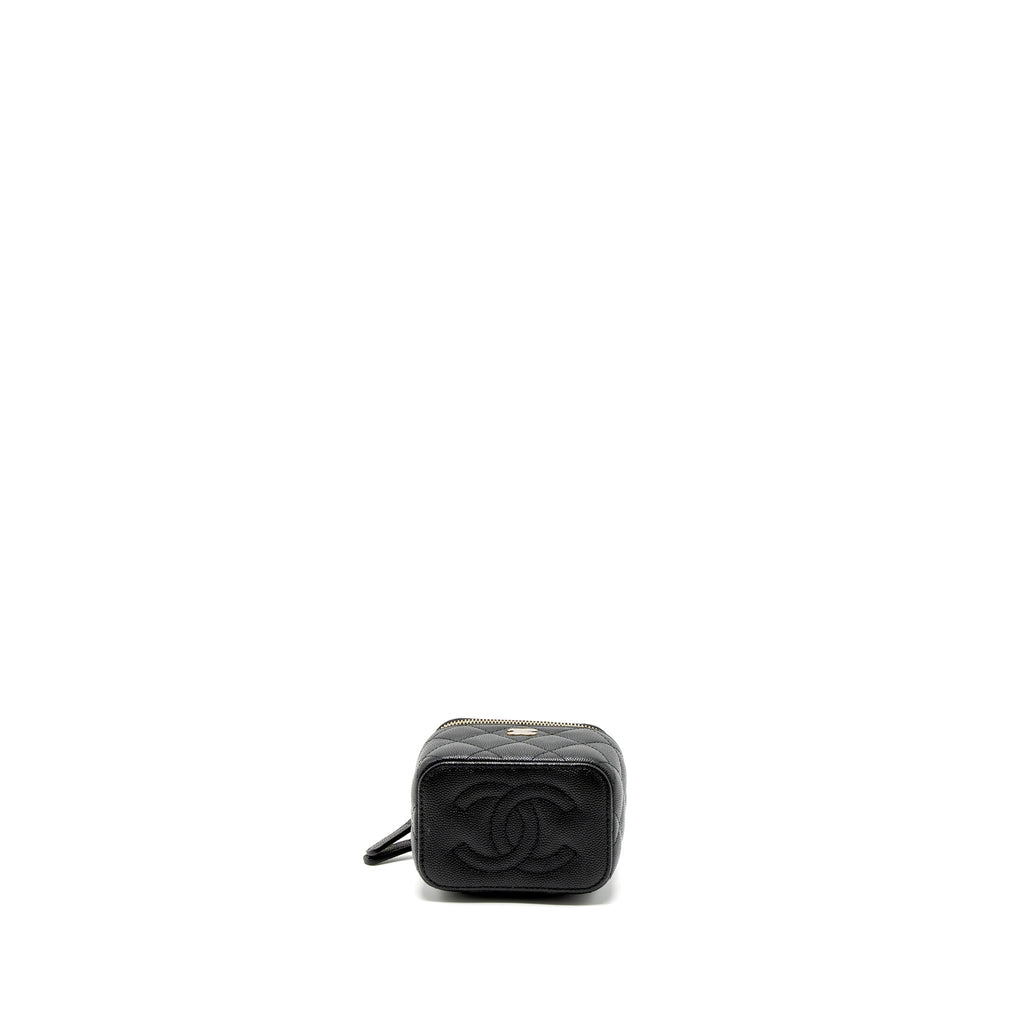 CHANEL MINI VANITY WITH CHAIN CAVIAR BLACK LGHW (MICROCHIP)
