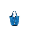 HERMES PICOTIN 18 LOCK BAG CLEMENCE B3 BLEU ZANZIBAR SHW