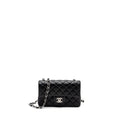 CHANEL MINI RECTANGULAR FLAP BAG LAMBSKIN BLACK SHW (MICROCHIP)