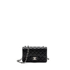 CHANEL MINI RECTANGULAR FLAP BAG LAMBSKIN BLACK SHW (MICROCHIP)