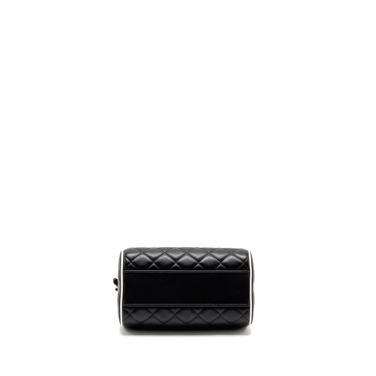 CHANEL 25P QUILTED BOWLING BAG LAMBSKIN BLACK LGHW (MICROCHIP)