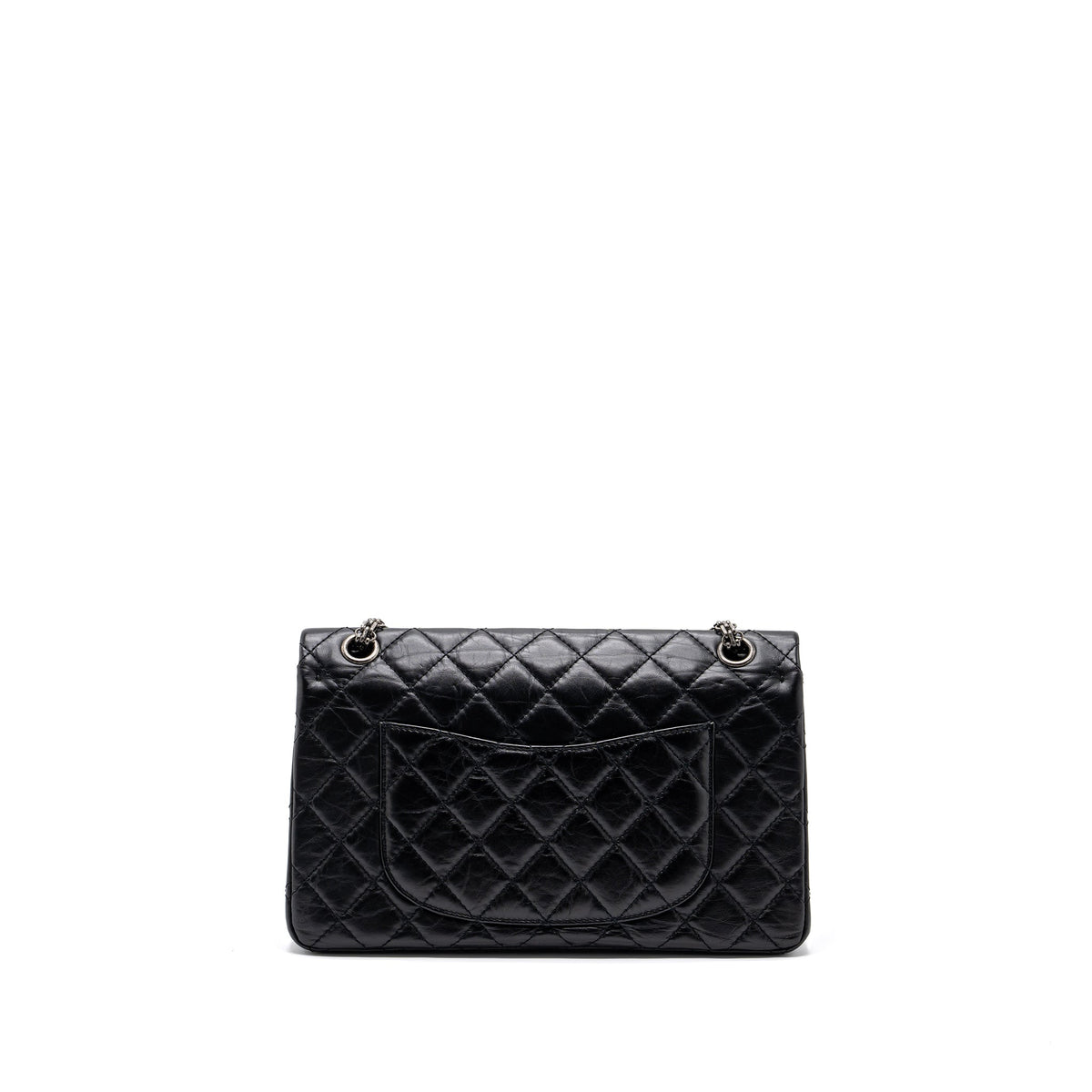 CHANEL 2.55 226 REISSUE FLAP BAG AGED CALFSKIN BLACK RUTHENIUM HARDWARE