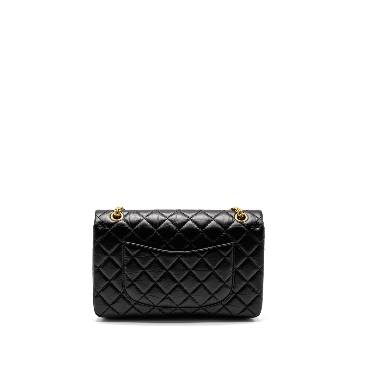 CHANEL LARGE 2.55 REISSUE FLAP BAG AGED CALFSKIN BLACK GHW