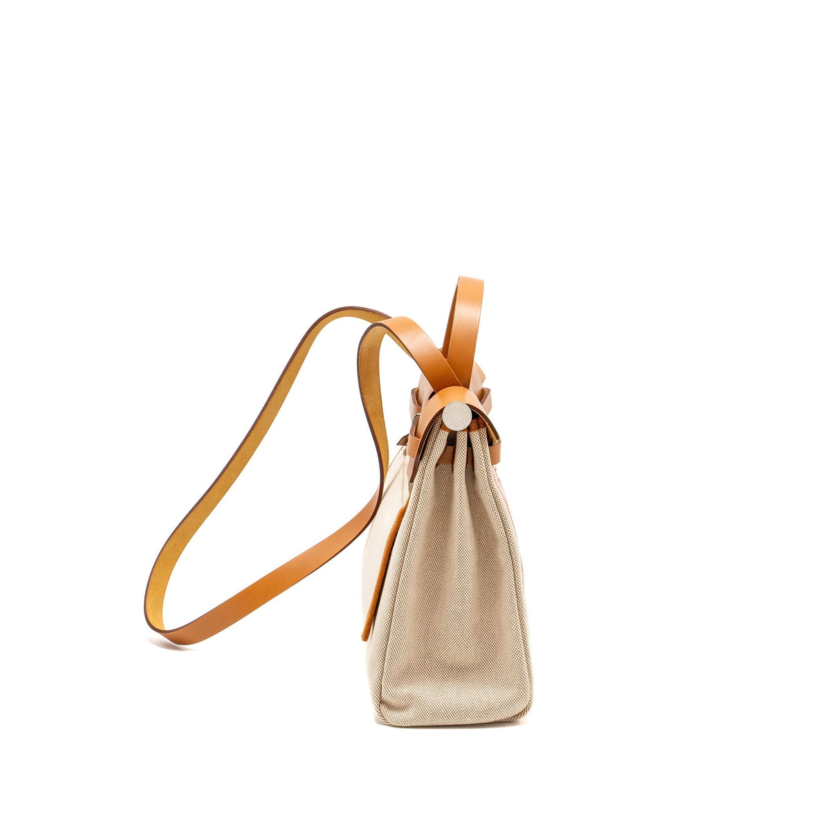 HERMES HERBAG ZIP 31 PEGASE POP CANVAS/HUNTER CAPUCINE/ECRU-BEIGE/NATURE SHW