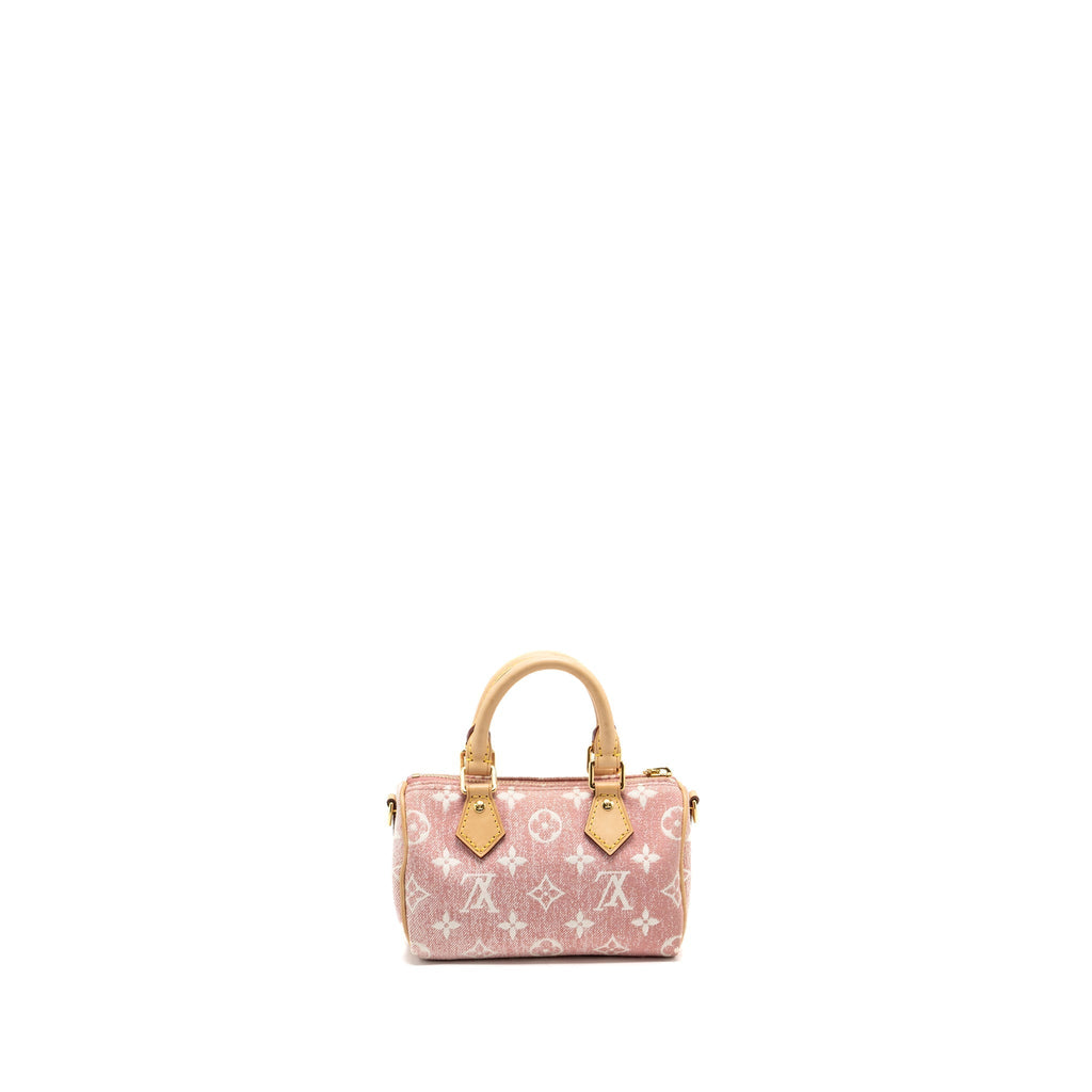 LOUIS VUITTON NANO SPEEDY MONOGRAM JACQUARD DENIM PINK GHW