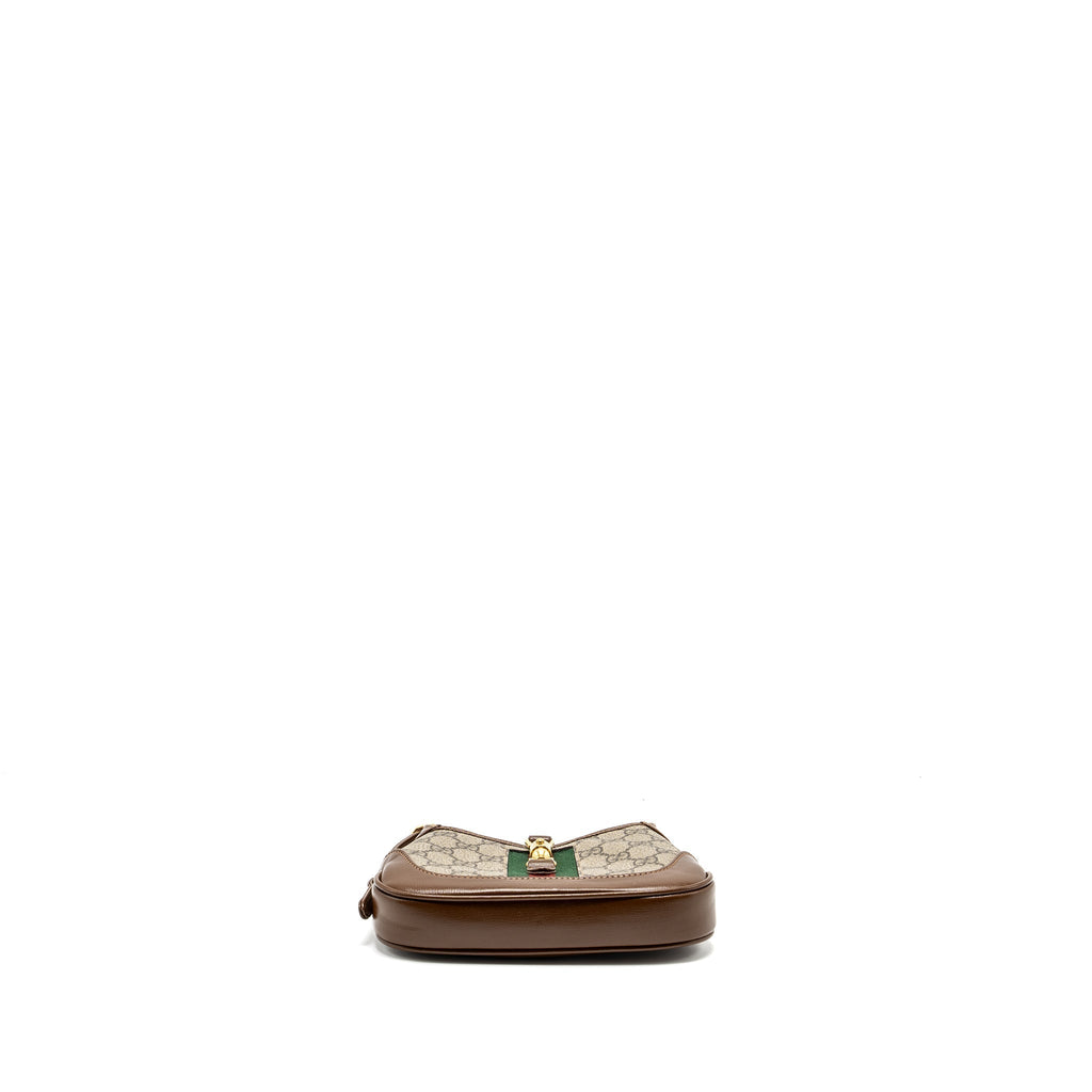GUCCI JACKIE 1961 MINI SHOULDER BAG GG SUPREME CANVAS/CALFSKIN BROWN/MULTICOLOUR GHW