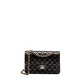 CHANEL SMALL CLASSIC DOUBLE FLAP BAG LAMBSKIN DARK BROWN LGHW (MICROCHIP)
