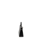 Hermes Mini Kelly II special order Chevre Mysore black / gris perle white stitching SHW