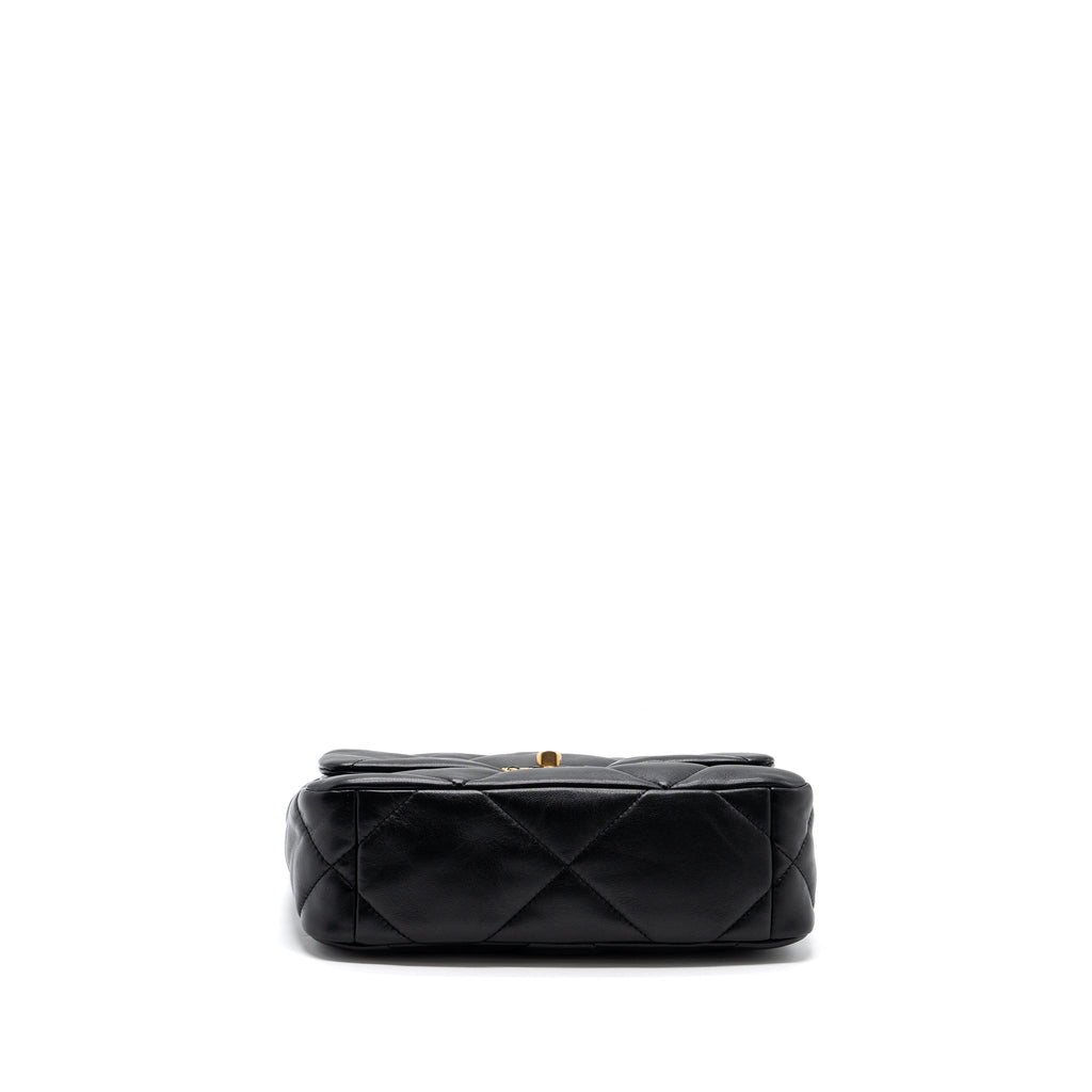 CHANEL SMALL 19 BAG LAMBSKIN BLACK MULTICOLOR HARDWARE (MICROCHIP)