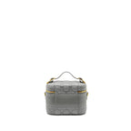 DIOR SMALL DIORTRAVEL VANITY CASE CANNAGE LAMBSKIN GREY GHW
