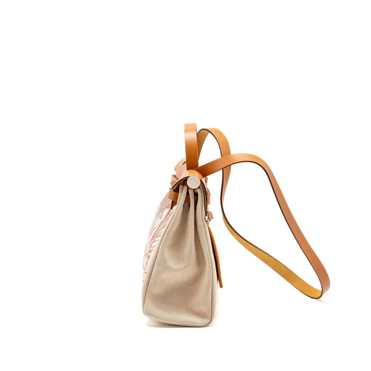 HERMES HERBAG ZIP 31 PEGASE POP CANVAS/HUNTER CAPUCINE/ECRU-BEIGE/NATURE SHW