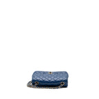 CHANEL MINI RECTANGULAR FLAP BAG LAMBSKIN BLUE LGHW