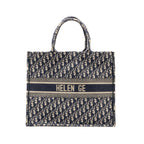 DIOR LARGE BOOK TOTE DIOR OBLIQUE CANVAS BLUE
