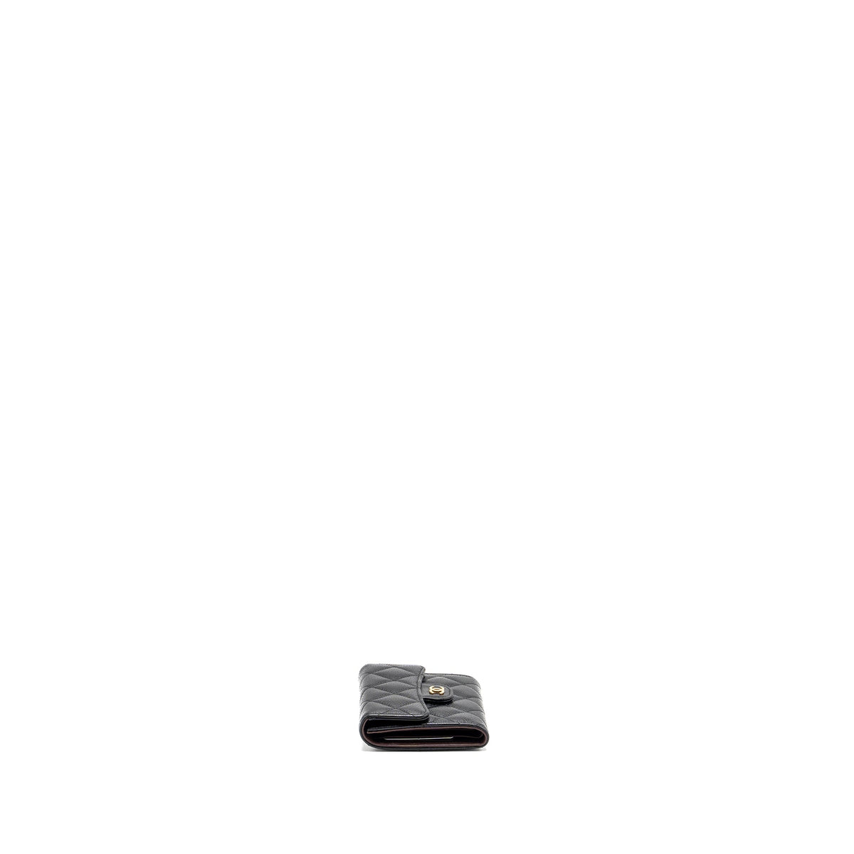 CHANEL CLASSIC COMPACT WALLET CAVIAR BLACK GHW