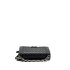 CHANEL NEW MEDIUM BOY BAG SMOOTH CALFSKIN BLACK RUTHENIUM HARDWARE