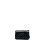 CHANEL PEARL CRUSH MINI RECTANGULAR FLAP BAG LAMBSKIN BLACK GHW (MICROCHIP)