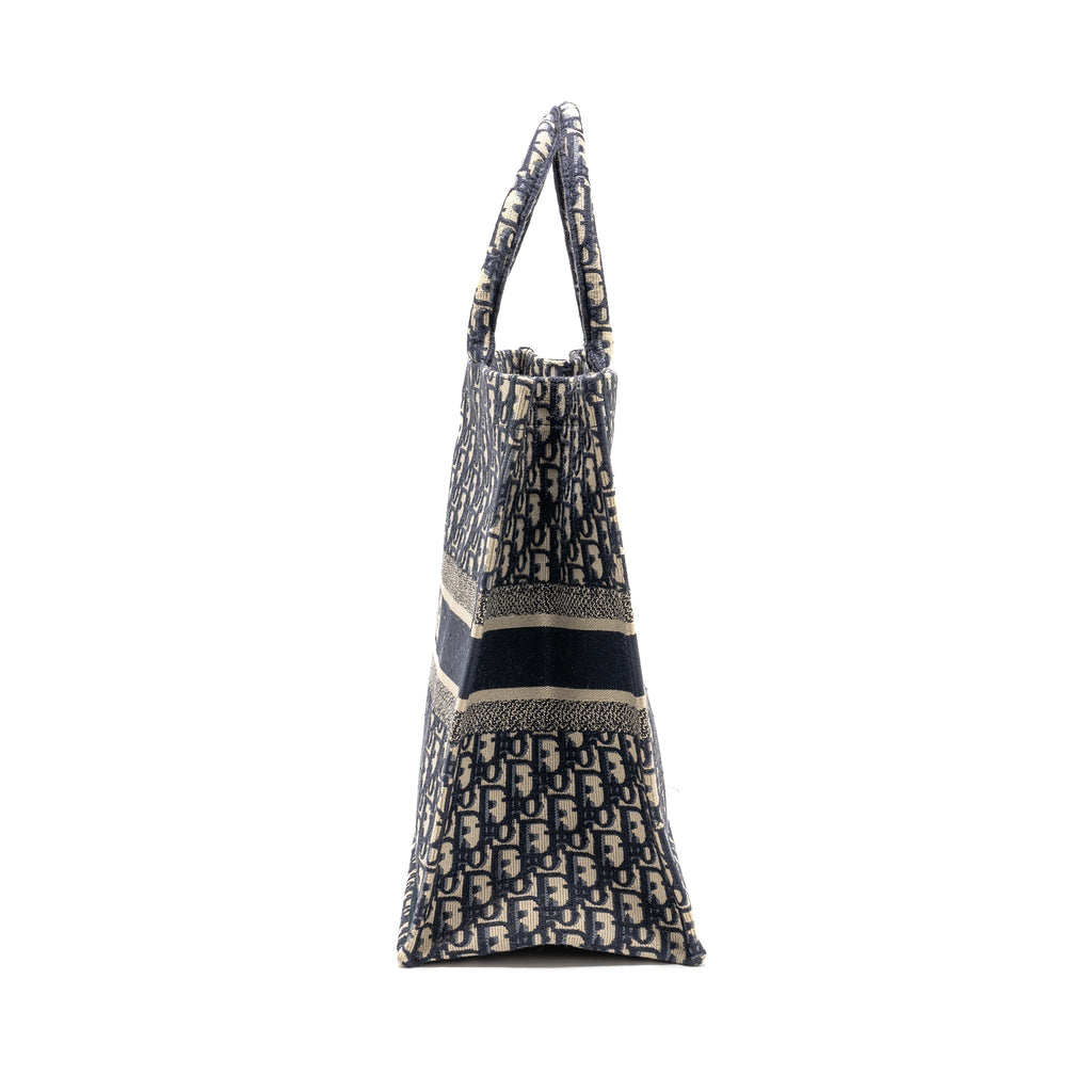 DIOR LARGE BOOK TOTE DIOR OBLIQUE CANVAS BLUE