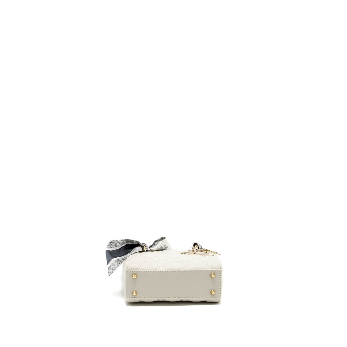 DIOR MINI LADY DIOR LAMBSKIN WHITE LGHW