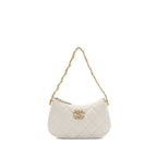 CHANEL 23K HOBO BAG CALFSKIN WHITE GHW (MICROCHIP)