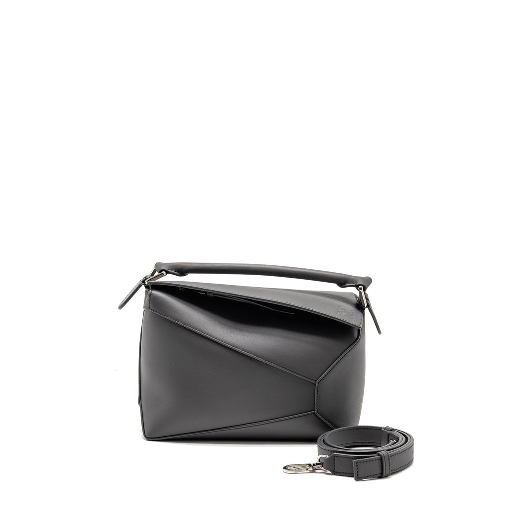 Loewe Small Puzzle Bag Calfskin Grey SHW