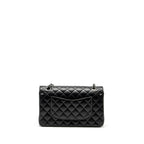 CHANEL MEDIUM CLASSIC DOUBLE FLAP BAG LAMBSKIN BLACK SHW (MICROCHIP)