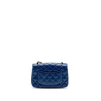 CHANEL MINI RECTANGULAR FLAP BAG LAMBSKIN BLUE LGHW