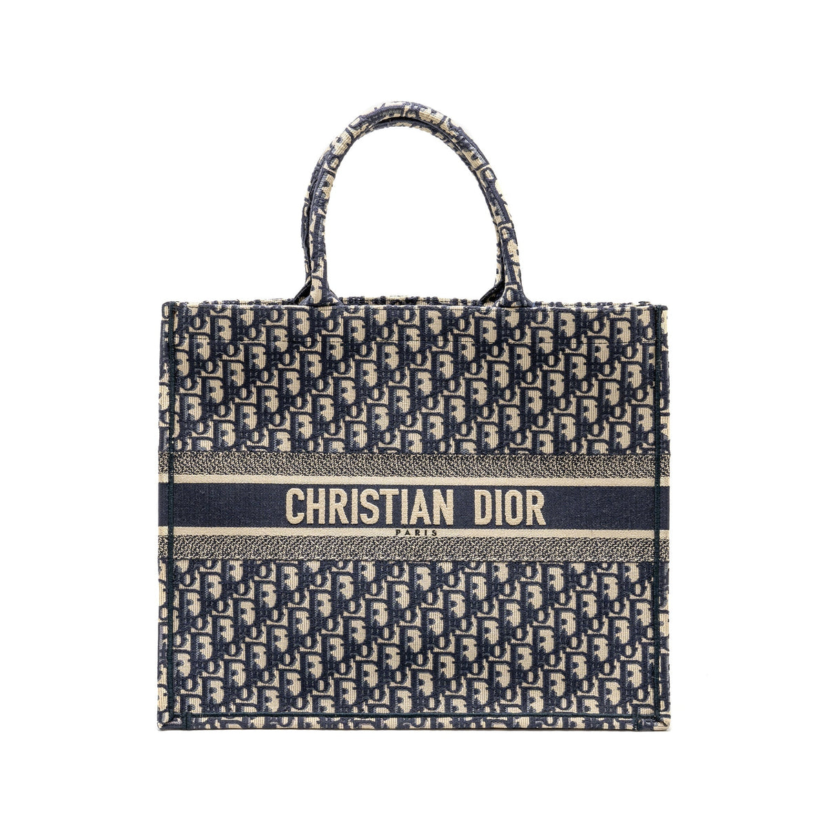 DIOR LARGE BOOK TOTE DIOR OBLIQUE CANVAS BLUE
