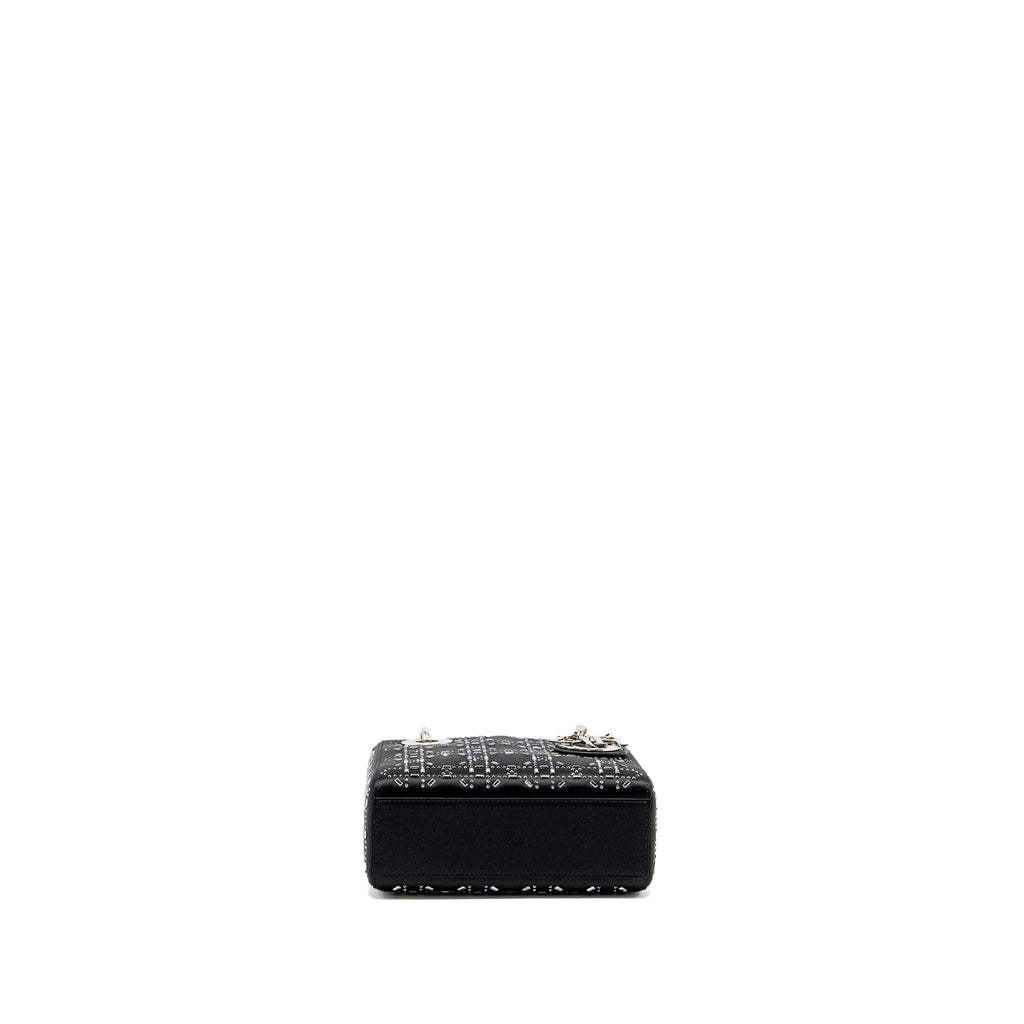 DIOR MINI LADY DIOR SATIN CRYSTAL BLACK SHW