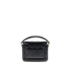 CHANEL 24K TOP HANDLE MESSENGER BAG WITH REMOVABLE CHAIN CAVIAR BLACK GHW(MICROCHIP)